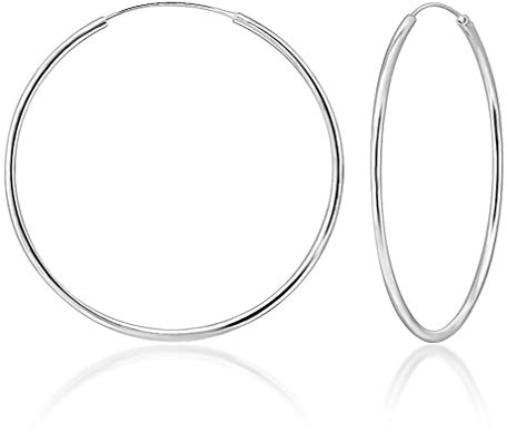 DTPsilver® Silverörhänge - örhängen - Creole damörhängen - öronring för herr - creole smycken - 925 silverörhängen - tjocklek 2 mm - diameter 10 till 80 mm, Sterlingsilver