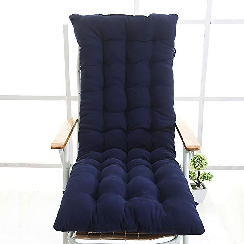 TYXTYX Gartenstuhl-Auflage Recliner Schaukelstuhl Kissen Kissen Verdickung rutschfeste Rückenlehne Stuhlkissen Winter Hochwertige Perlenbaumwollfüllung(Größe: 130X48CM, ohne Stuhl),Blue