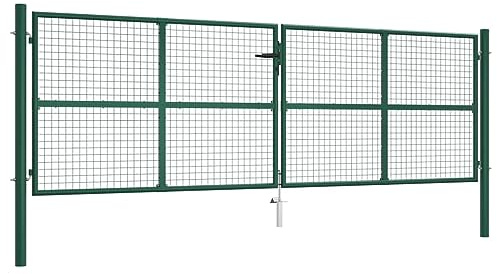 vidaXL Mesh-Gartentor Stahl 400 x 125 cm Grün
