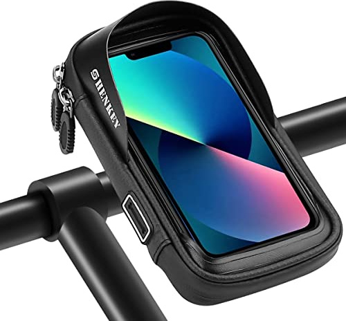 SHENKEY Support Vélo/Moto Universel 360° Étanche - Sacoche Guidon Anti-Choc avec Compatibilité Tactile pour Smartphones jusqu'à 7 | Accessoire Cyclisme/Moto Sécurisé