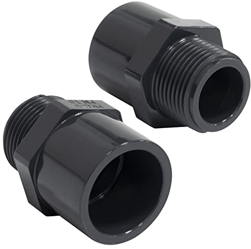 AERZETIX - Set di 2 Raccordi a Pressione/Riduttori Doppi - per Incollare Ø25mm e Ø32mm - Filettatura Maschio 3/4 - in Plastica - PN 10 - Connettore per Tubi