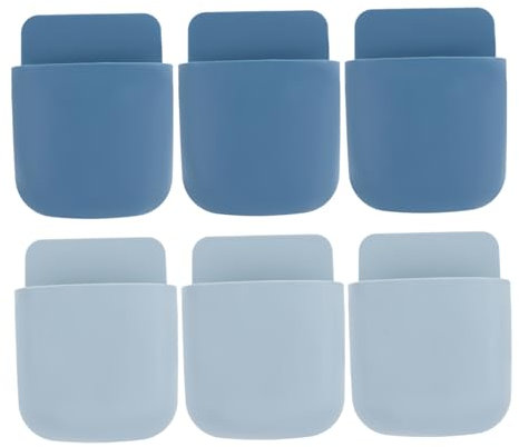 NUOBESTY 6pcs Remote Control Storage Box Wall-mounted Storage Racks for Phone Charger Racks in Bedroom Living