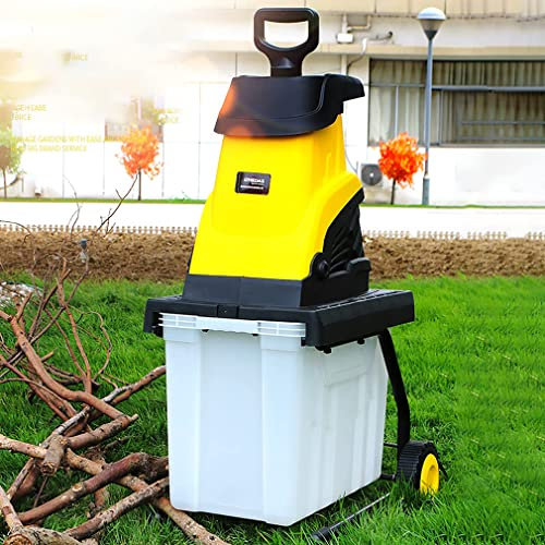 YHUEGH Electric Garden Shredder, 2500W Garden Tree Branches Chipper with 45L Crumb Collection Box, Electric Wood Chipper Shredder Mulcher for Leaves And Branches