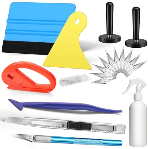 DIYSELF Window Tint Kit, 19 Pcs Vinyl Wrap Tool Kit, Professional Car Wrap Kit, Window Tint Tools with Squeegee, Tint Kit for Cars, Glass, and Wallpapers, Car Wrap Kit, Window Film Application Kit