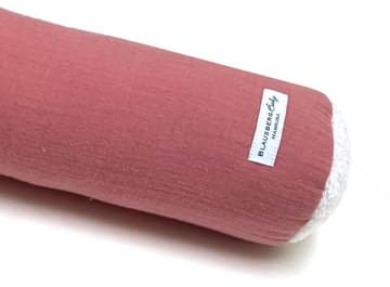 Blausberg Baby - Cojín con forma de serpiente - Cojín de posicionamiento lateral - Cojín decorativo 100% gasa de algodón - Rosa vieja (135 cm)