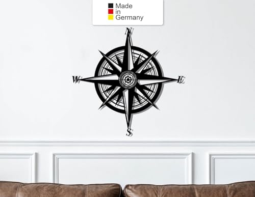 Kompass, Metall Wanddeko, Wandbild aus Metall, Wanddeko Aus Metall (Größe: 60 x 58 cm)