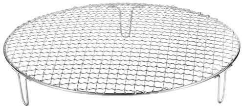 sourcing map Round Cooking Rack 13-inch Stainless Steel Cross Wire Barbecue Grill Net with 50mm Legs for Cooking Baking Steaming BBQ