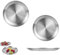 PXRLMYF 3 Pcs Stainless Steel Dinner Plates 8 Inch Double Layer Round Serving Plates Round Serveware Platter for Camping, Eating, BBQ, Steak, Salad