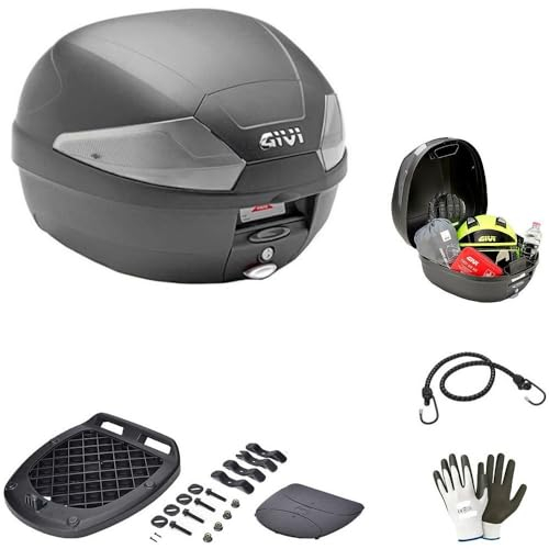 farbrothersonline KOMPATIBEL MIT TGB X Motion 125 B29NT2 TECH Suitcase TOPCASE + GIVI-Platte FÜR 1 Integral- ODER Jet-Helm 29LT TRANSPARENTE EINSÄTZE FÜR Motorrad-Roller MIT HECKGEPÄCKTRÄGER