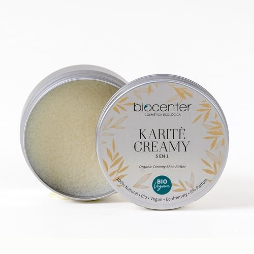 BIOCENTER Karité Creamy 5 en 1-100% natural, Bio, Vegan, Sin perfumes
