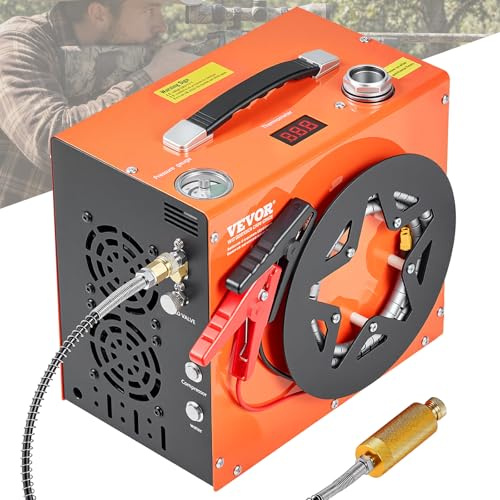 VEVOR PCP Air Compressor, 4500PSI/30MPA, Portable PCP Air Gun Compressor, Water Cooling System and Fan, Auto Stop | Paintball Tank Compressor
