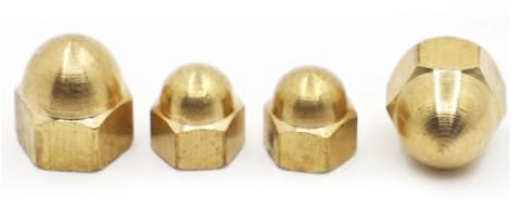 DIN1587 Sechskantmuttern mit Kupferkappe, dekorative Kuppelkopfabdeckung, Halbkreis-Hutmutter aus Messing, M3, M4, M5, M6, M8, M10, M12(M3 5pcs)