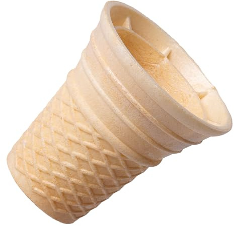 Bazko Klassischer Waffelbecher halbsüße Eiswaffeln 7 cm / 6,6 cm 340 Stück | knusprige Eiswaffel Softeisbecher für Gelato, Sorbet | vegan