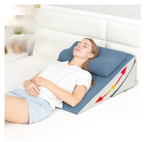 Coussin Triangulaire Rehausseur Matelas Adulte Oreiller compensé de 80 cm de long, cale-lit pour dormir, reflux acide/soutien du dos et de la taille, coussins compensés pour personnes âgées/adultes/en