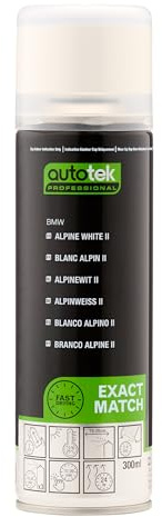 Autotek Professional Exact Match Car Spray Paint, BMW Alpine White Ii Aerosol Spray, 300 ml