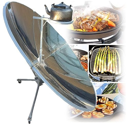 Forno solare da 1800 W, portatile, parabolico, fornello solare parabolico, fornello ad alto potere calorifico per casa, giardino, cortile, campeggio, barbecue