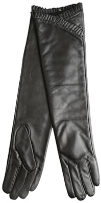 Lange Handschuhe Aus Echtem Leder Für Damen, Modische Lange Handschuhe Aus Schaffell A1 8.5