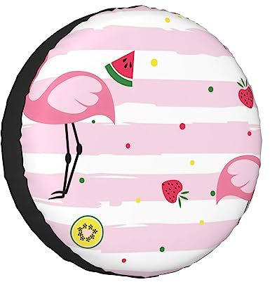 Reifenschutzhülle Fruchtflamingo Reserveradabdeckung Universal Reifentaschen Staubdichter Spare Tire Cover Für LKW, Wohnmobil, Auto 15