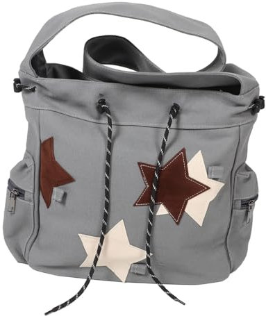 GALPADA Schüler Umhängetasche Mit Sternen-muster Große Kapazität Canvas Messenger Bag Für Freizeit Und Reisen Unisex Vielseitig Tragbar Für Schule Und Alltag