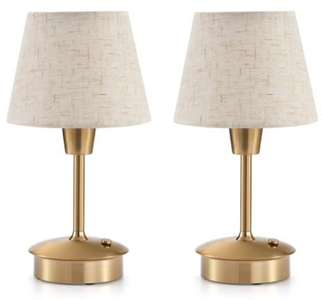 LIT AMPO 2 Pack Small Rechargeable Cordless Table Lamp for Restaurant | 5200mAh Battery Operated, Portable Dimmable Touch, Bedside Lamp, Ambient Lighting for Bedroom Kitchen Dining Outdoor Patio