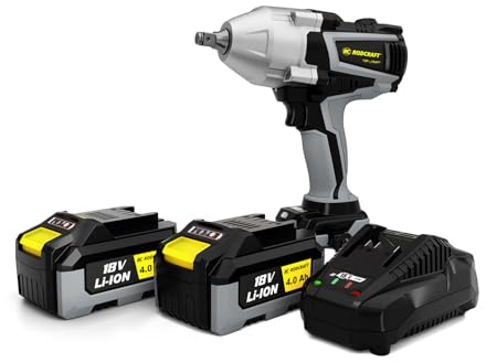 Rodcraft RC9077K4 Akku-Schlagschrauber eBeast Set, 1/2, 1500 Nm Lösemoment | 1700 U/min, 2x 4 Ah Akku und Ladegerät. Inklusive Stofftasche