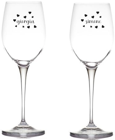Generico Calici da Vino Personalizzati con Nomi Bicchieri da Vino Bianco Rosso Inciso Data Anniversario Amore Love Brindisi SanValentino Cena Romantica Idea Regalo Casa Sposi1