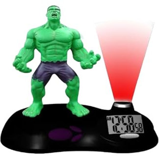 Suncity Despertador Infantil con Figura de Hulk - Proyección de Hora en el Techo