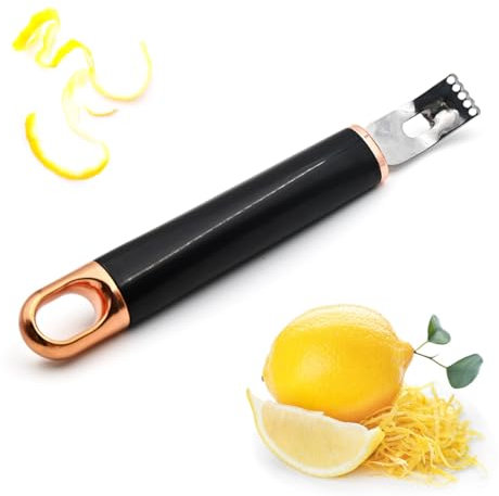 2 in 1 Stainless Steel Lemon Peeler Multifunctional Fruit Peeler Orange Peeler Tool with Hanging Loop for Home Kitchen Restaurant Bar
