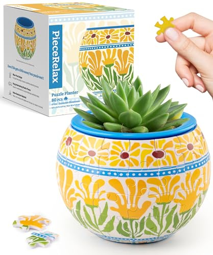 PieceRelax Unique 3D Puzzle Planter - 80 Plastic Pieces [K1126]