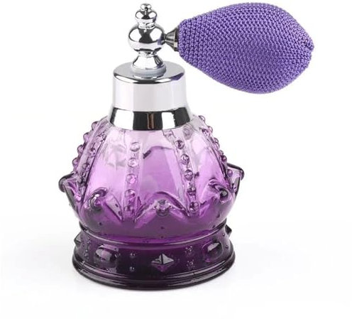 Frasco De Perfume Vintage Botella de perfume de cristal vintage 80 ml Atomizador en aerosol púrpura Regalo de dama de vidrio recargable Botella de perfume de vidrio vintage Para Restaurar La Fragancia