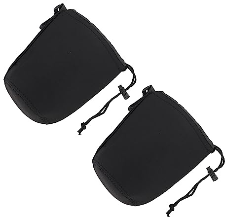 FUNNETOYU 2stücke Objektivbeutel Aus Neopren Für DSLR-kameraobjektiv Tasche Für Kameraobjektiv Mit Karabinerhaken Wasserabweisend Stoßfest Zum Schutz Vor Kratzern Und Stürzen