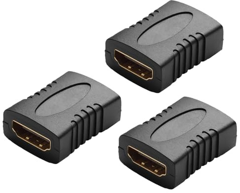 Genérico Conector De Monitor - Pequeño Adaptador Hembra A Hembra para Monitores - Accesorio Compacto De Video Recto para Computadoras, Cámaras Y Uso Portátil con Adaptación De Audio Integrado