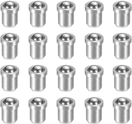 sourcing map 20 pistoni a molla con punta a sfera, 3 x 4 mm, 15 N, in acciaio inossidabile, con perline di posizionamento di precisione, chiusura a sfera, per porte, armadi, dispositivi meccanici