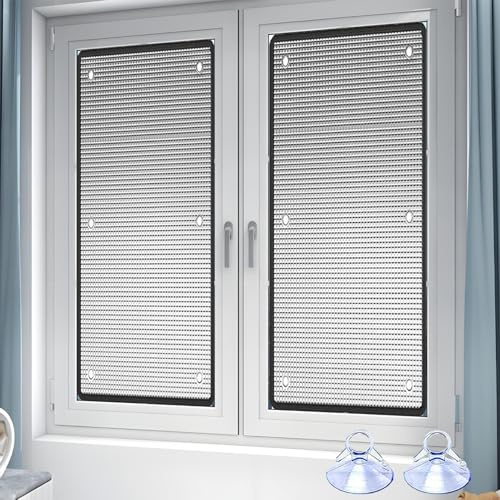 Película para Ventanas Oscurecimiento Película Aislante Reflectante 8mm De Espesor Película Parasol De Privacidad Proteccion Solar con Ventosa para Casa Oficina Garaje(55x130cm)