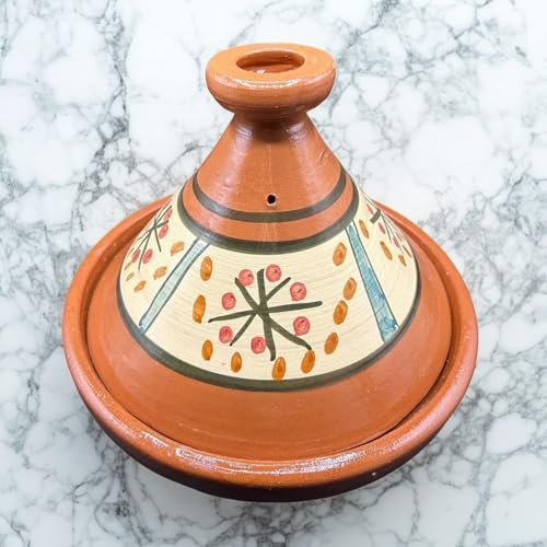 Tajine XL 35 cm en terre cuite peinte à la main - Casserole traditionnelle marocaine/tunisienne + Ebook gratuit 3107251044