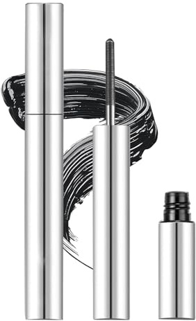 WYOSMALL Long Lasting Metal Mascara, Extra Slim Super Curling Voluming Eyelash, Borstenlose Metallwimpernbürste, Reinigbar, Schwarz (2pcs)