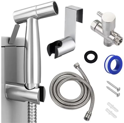 BLUESINK Kit Douchette WC – Bidet Hygiénique avec Vanne 3 Voies (1/2) – Douchette Intime pour Toilettes
