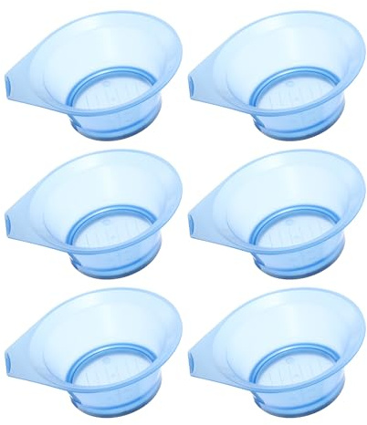 TOPBATHY 6 Ciotole Trasparenti per Tintura Chioma in Plastica Riutilizzabili Strumenti Professionali per Mescolare e Colorare Adatte per Saloni Parrucchieri e Colore Colore Casuale