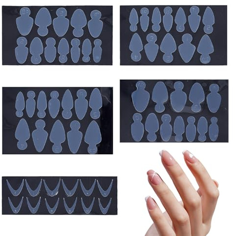 NICENEEDED 60 Stück French Nail Forms Sticker Duet System Form Nagelaufkleber Doppelte Nagelformen Schnellaufbau Form Für French Manicure Innenform Für Nagelspitzen