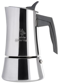 Aeternum, La Divina Re Inox, Caffettiera 6 Tazze, Adatta all'Induzione, Acciaio Inox, Argento