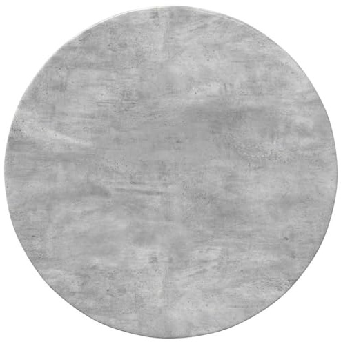 Qnhdfrt Tischplatte Betongrau 60 cm rund aus wetterfestem Holzwerkstoff Modernes minimalistisches Design für Garten Balkon Küche Terrasse und Wohnzimmer