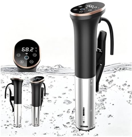 Sous Vide Präzisionskocher 1400 W, IPX7 Vollständig wasserdichter Tauchzirkulator mit WLAN, Timer & LED-Touch-Display - Leckere Mahlzeiten ohne Wartezeit, einfache Lagerung & Reinigung