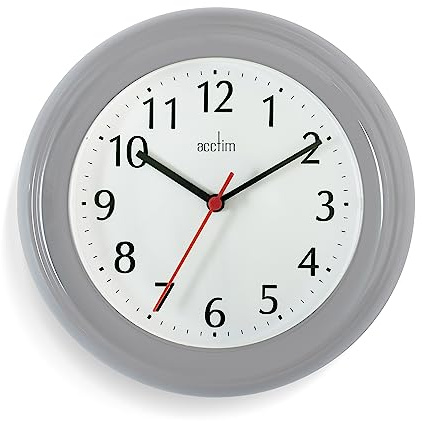 Acctim Wycombe Kitchen Wall Clock Quartz Arabic Numerals Grey 22cm