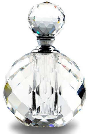 Botella de perfume de cristal transparente vintage, rellenable, vacía, 10 ml | Botella de cristal hecha a mano, recargable y vacía. Ideal para perfumes, aceites esenciales o viajes. Ideal como regalo.