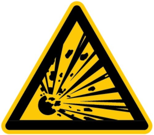 H.Klar Schild Alu Warnung vor explosionsgefährlichen Stoffen ähnlich ISO 7010 ISO-W002 400mm