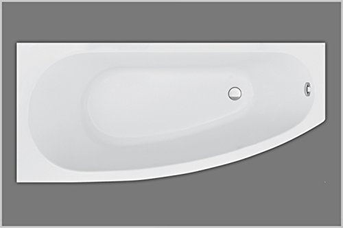 Raumsparbadewanne Acryl rechts, weiß, 170x75cmx45cm