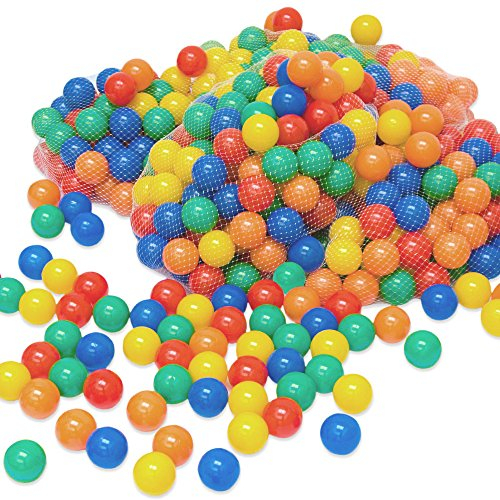 eyepower 900 Bällebadbälle Ø 6cm Bälle-Set für Bällebad Bunte Spielbälle Kinder-Bälle für Bällepadpool Plastikbälle Babybälle | 5 gemischte Farben Gelb Rot Blau Grün Orange | geprüfte Qualität