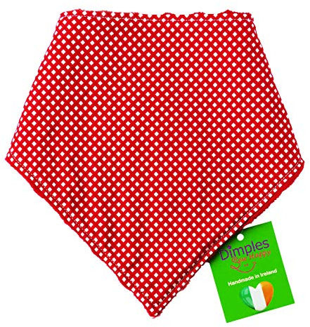 Dimples Hundehalstuch - Rot Weiß Kariert Tracht Oktoberfest - Halstuch für kleine mittlere und Grosse Hunde Welpen und Katzen - Hunde Besitzer Geschenk Wiesn - Handgemachtes Accessoire 55cm
