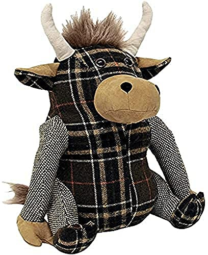 Highland Cow dörrstopp – tung sandfyllning – 100% polyester – 22 x 24 x 15 cm (9 tum x 9 tum x 6 tum) – tillverkad av Riva Paoletti – designad i Storbritannien