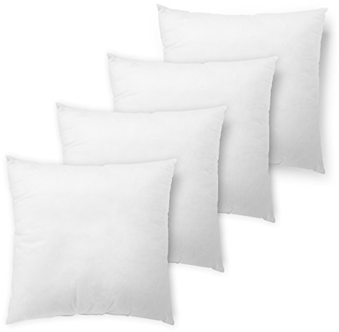 Traumnacht 4er Set Sofakissen, Kopfkissen, mit Faserfüllung und Vlieshülle, 40 x 40 cm, weiß, Öko-Tex zertifiziert, produziert nach deutschem Qualitätsstandard